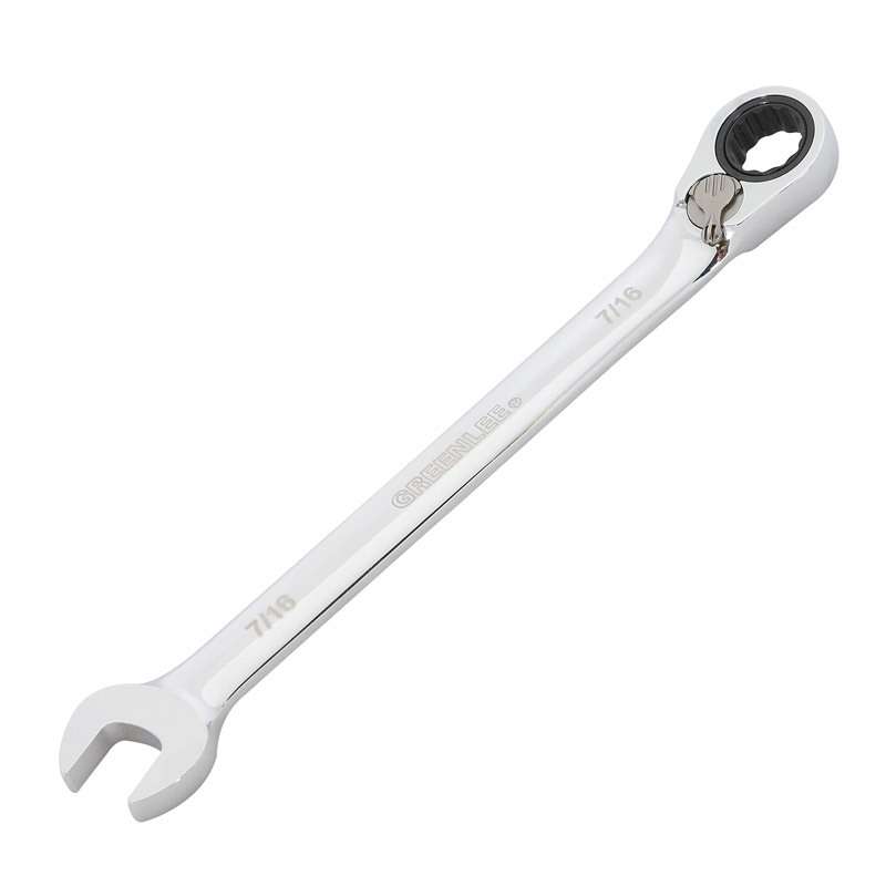 7/16" Combination Ratcheting Wrench, 6-1/2" Long