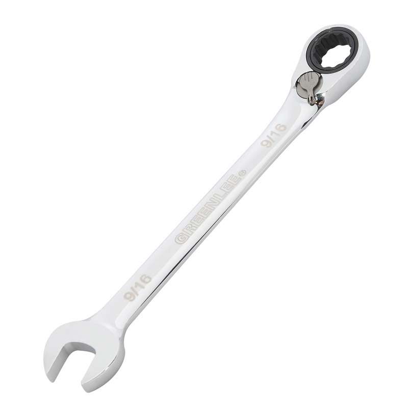 9/16" Combination Ratcheting Wrench, 7-3/8" Long