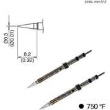Conical Soldering Tip for Hakko FX-1003, 8.2mm x 0.3mm, 400°C/750°F redirect to product page
