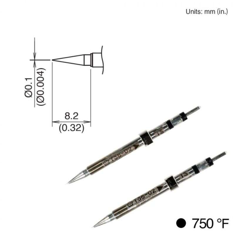 Conical Soldering Tip for Hakko FX-1003, 8.2mm x 0.1mm 400°C/750°F