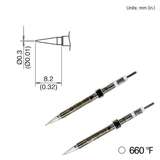 Conical Soldering Tip for Hakko FX-1003, 8.2mm x 0.33mm, 350°C/660°F redirect to product page