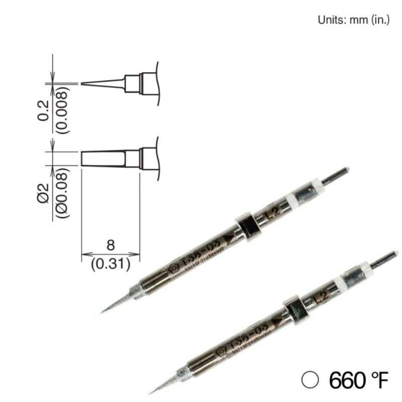 Chip Soldering Tip for Hakko FX-1003, 8mm x 2mm, 350°/660°F