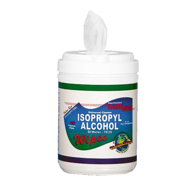Critical Clean 99% Isopropyl Alcohol Wipes, Poly-Cellulose, 6" X 9", 100 Wipes per Canister, 12 Canisters per Case