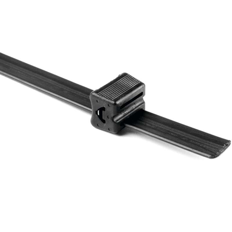 Extended-Length Tie Kit, 13.5"L, Includes 10 Heads, Pom, Black, 10/Package