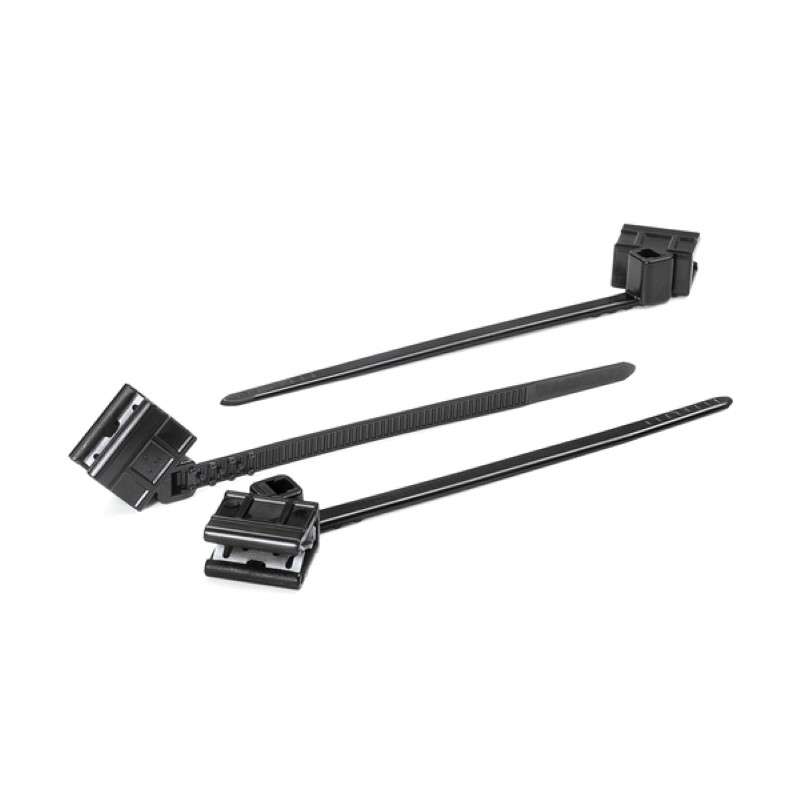 1-Piece Cable Tie & Edge Clip, 3.5" Long, Ec5, Panel Thickness 0.04 - 0.12", 50 Lb, PA66HS, Black, 500/Bag