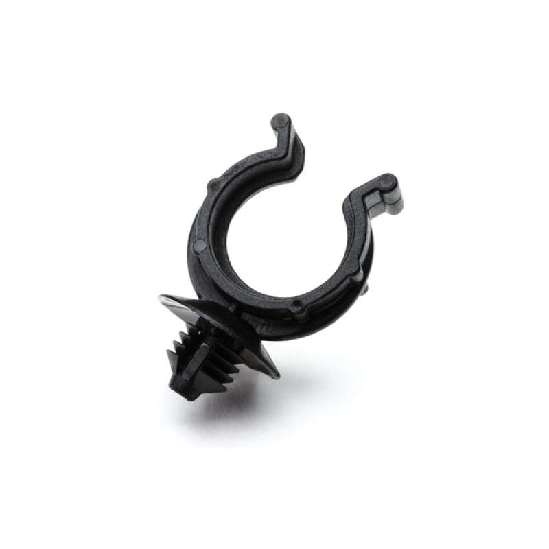 Convoluted Tubing Clip, 0.5" Max Bundle Diameter, 0.03 - 0.12" Panel Thick, PA66Hirhs, Black, 500/Package