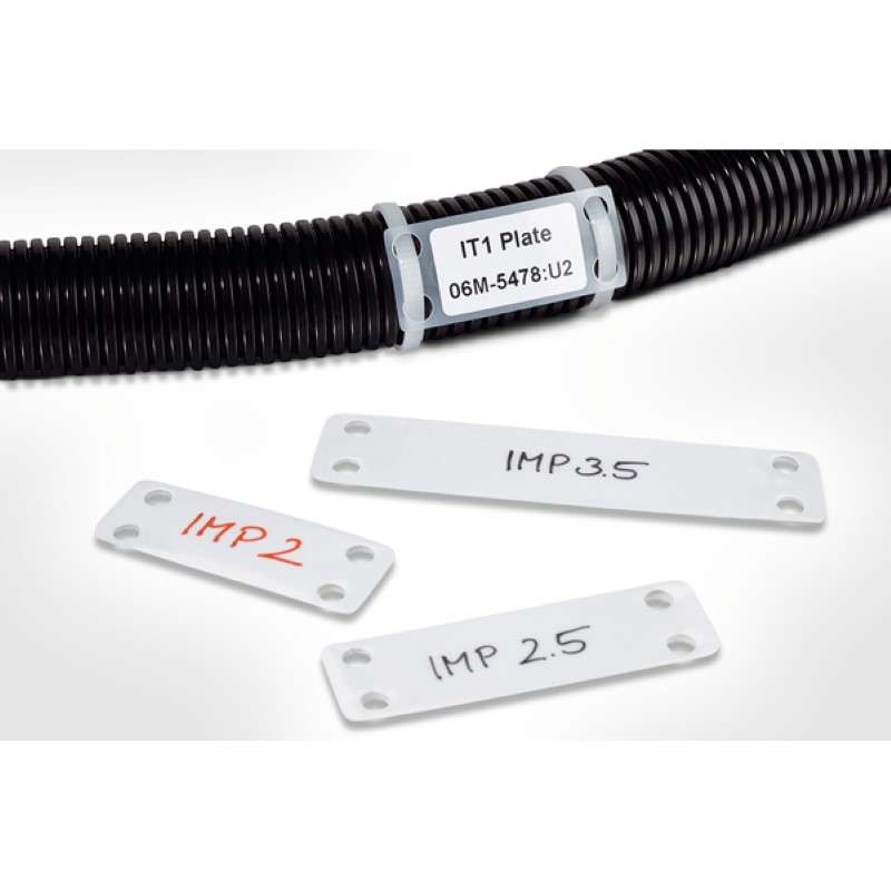 Identification Marker Plate, 1.5" x .75", Nylon, White, 100/Package