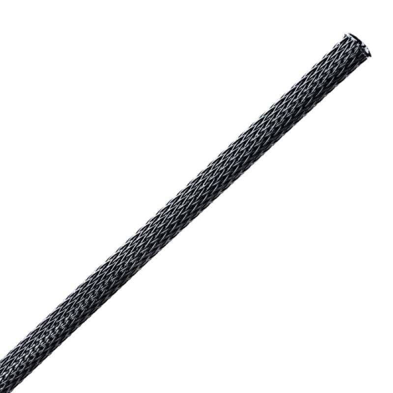Braided Sleeving, Expandable, 0.25" Dia, Pet, Black, 1000 Ft/Bulk Reel
