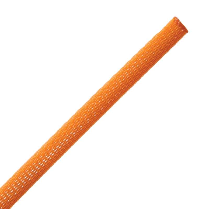Braided Sleeving, Expandable, 0.25" Dia, Pet, Orange, 1000 Ft/Bulk Reel