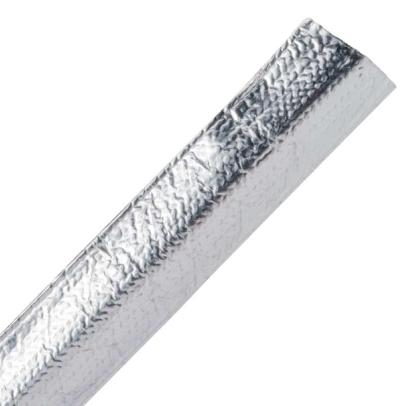 Braided Sleeving, Aluminum Laminated Fiberglass, 0.38" Dia, Al/Gf, Silver, 100 Ft/Reel