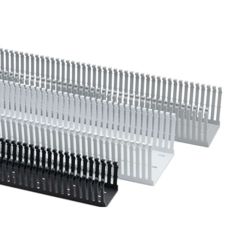 High Density Slotted Wall Wiring Duct, 1" x 1.5", Non-Adhesive, PVC, Black, 120Ft/Carton