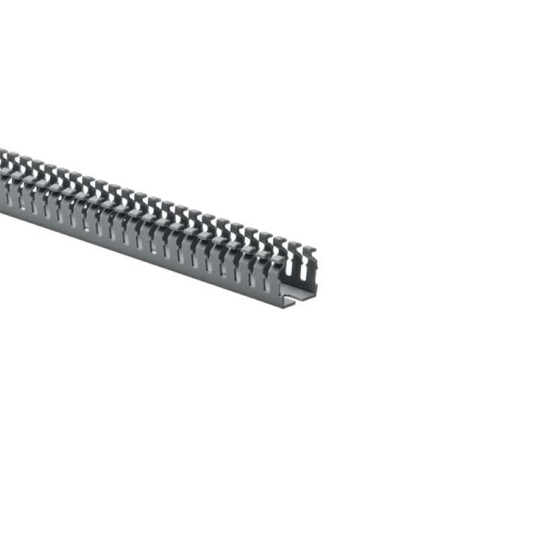 High Density Slotted Wall Wiring Duct, 1" x 1", Non-Adhesive, PVC, Gray, 120Ft/Carton