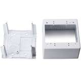 Dual Gang Junction Box, 2.77" Deep, 3-Piece, PVC, White, 1/Bag redirect to product page