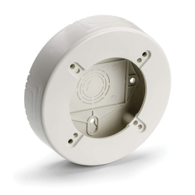 Round Junction Box, 1-1/4" Deep, PVC, Office White, 1/Bag