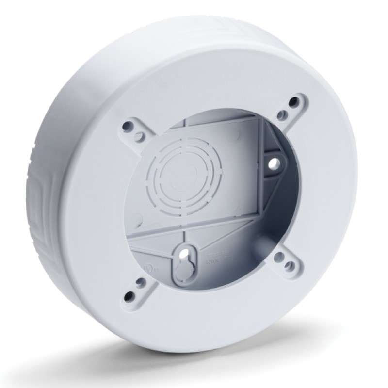 Round Junction Box, 1-1/4" Deep, PVC, White, 1/Bag