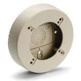 Round Junction Box, 1-1/4" Deep, PVC, Ivory, 1/Bag redirect to product page