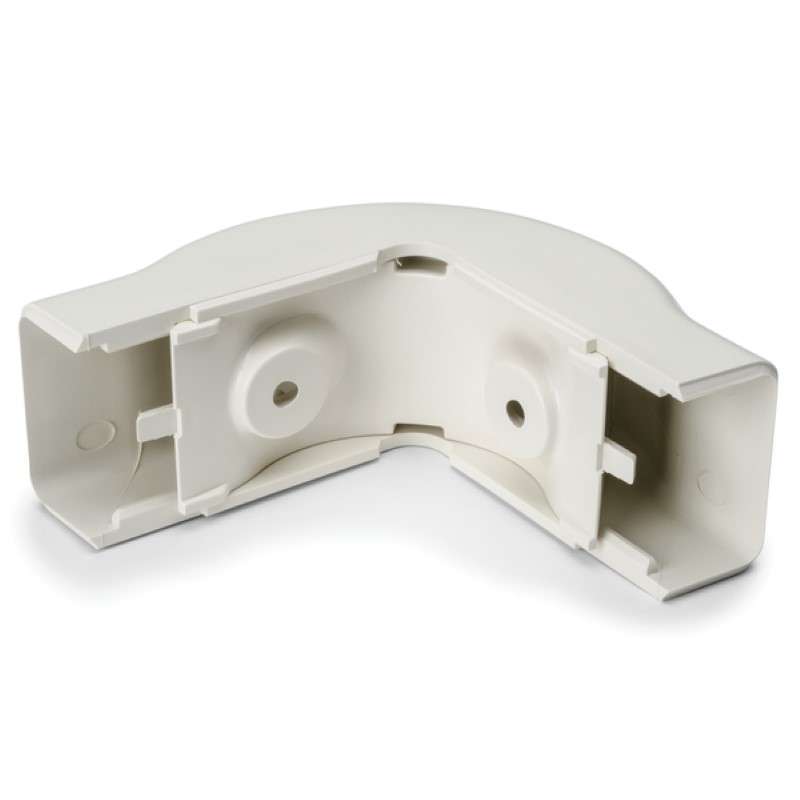 External Corner Cover, 1-1/4", 1" Bend Radius, PVC, Office White 1/Bag