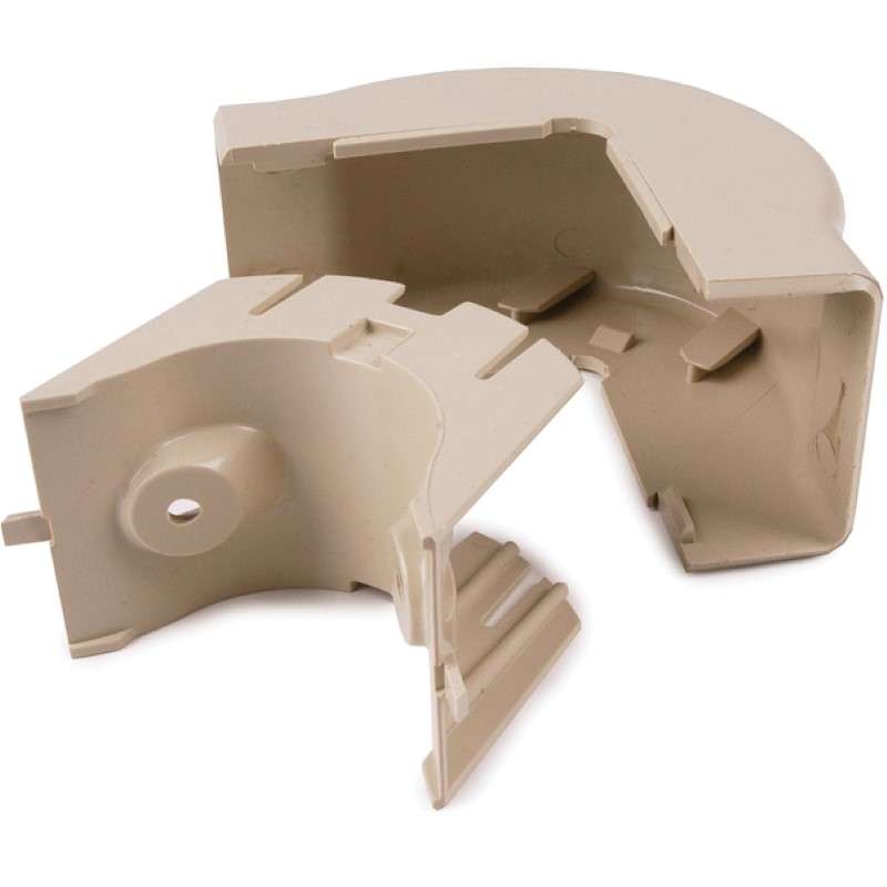 External Corner Cover, 1-1/4", 1" Bend Radius, PVC, Ivory, 1/Bag