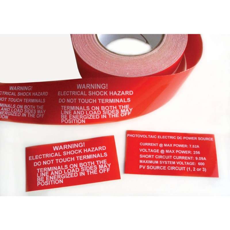 Adhesive Labels, Solid Color Continuous Roll, 2.0" x 250', Uv Stable Pet, Red, 250Ft/Roll