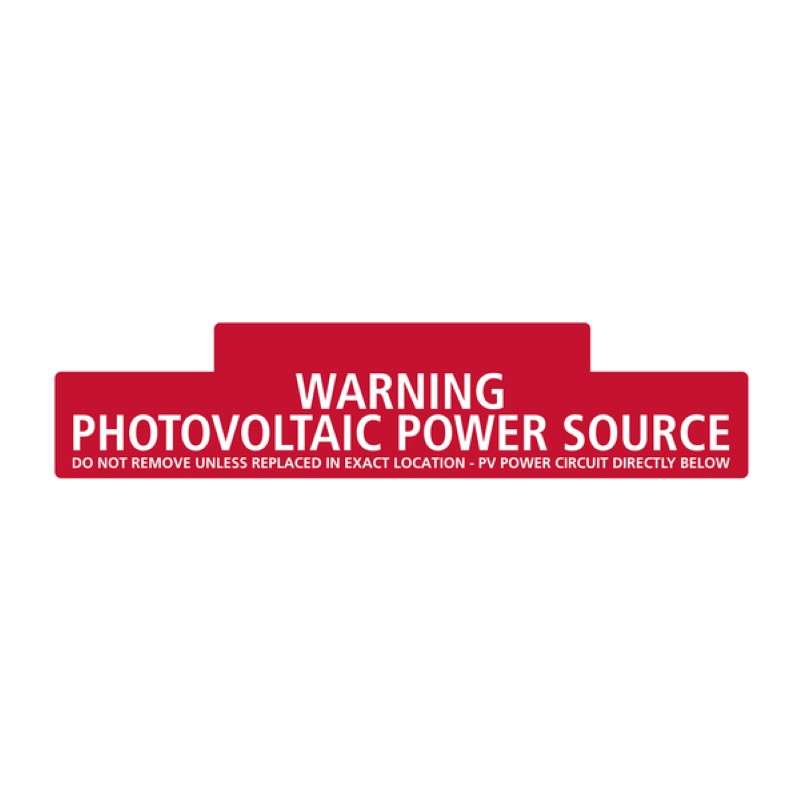 Solar Marker, Non-Adhesive, Pv Power Source, 6.75" x 2.75", Vl, Red