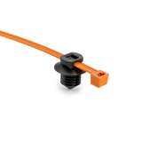2-Piece Cable Tie/Fir Tree Mount, 8.0"L, 0.38 - 0.39" Mounting Hole, 50lb, PA66/PA66HIRHS, Orange/Black, 500 per Package redirect to product page