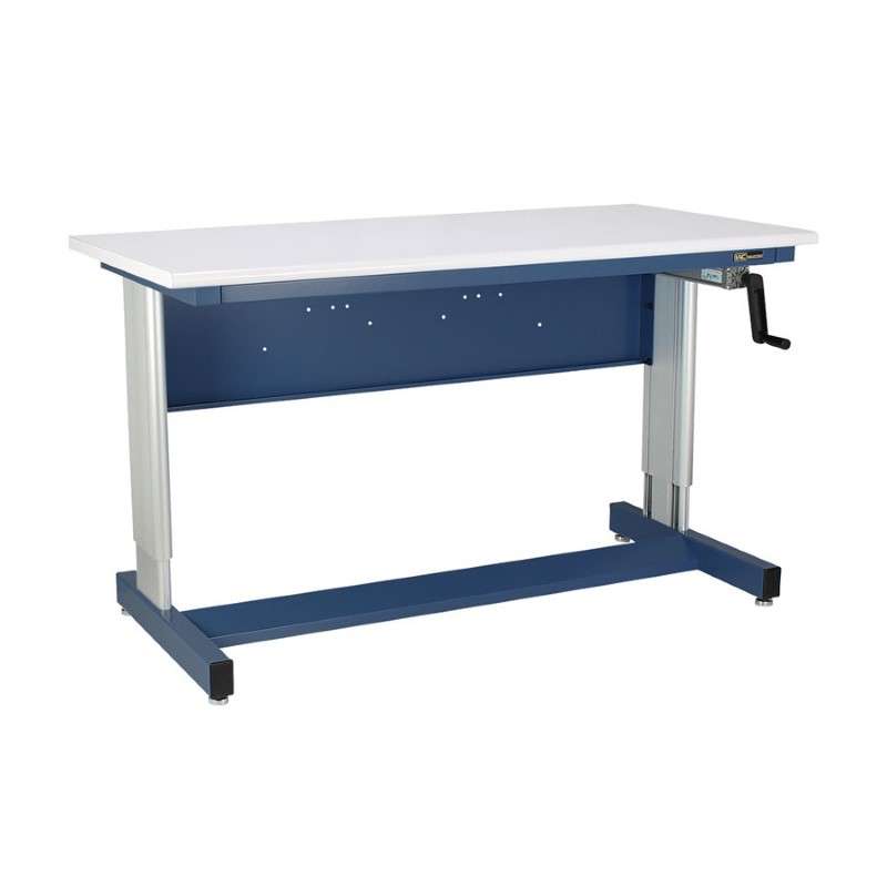 930 Pro Series Quick Ship Adjustable Height ESD-Safe Cantilever Bench, 30"D x 60"W, EZE Blue