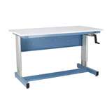 930 Pro Series Quick Ship Adjustable Height ESD-Safe Cantilever Bench, 30"D x 60"W, Sky Blue redirect to product page