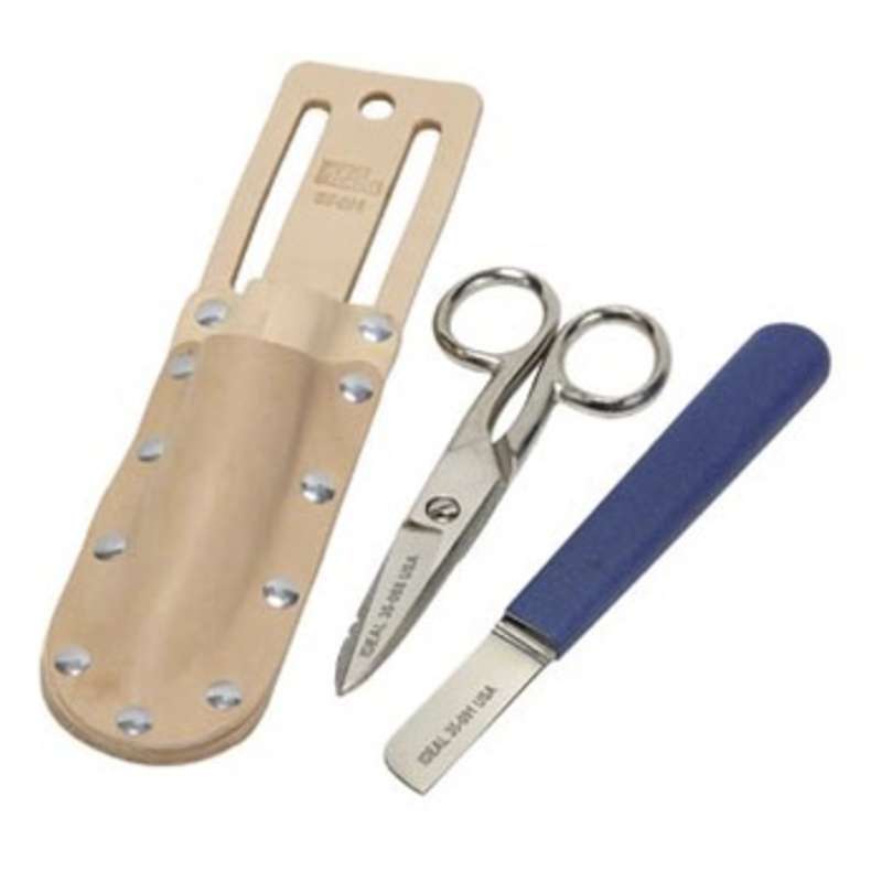 Cable Splicing Kit includes Knife, Scissors and Leather Holder