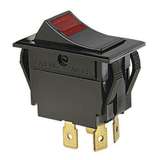 Rocker Switch, DPST, On-Off, Spade, Red Light, 15A redirect to product page