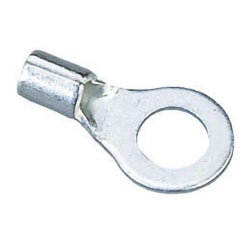 Non-Insulated Ring Terminal, 16-14 AWG, #6 Stud, 25/Box