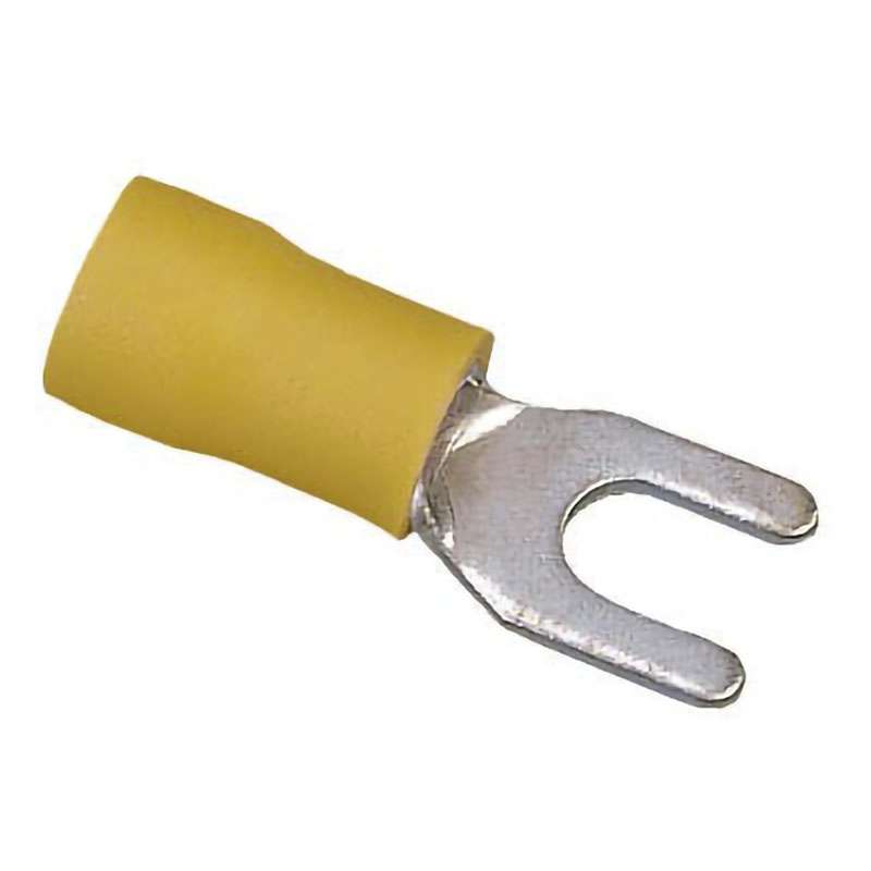 Vinyl Insulation Spade Terminal 12-10AWG, 1/4" Stud,25/Box