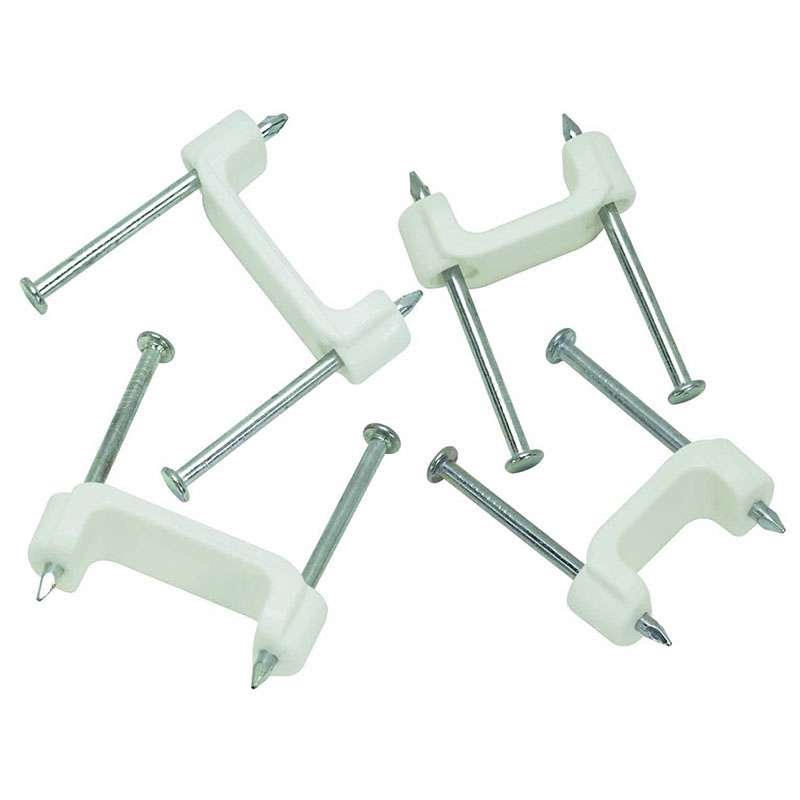 Plastic Insulated Cable Staples, 1/2", 500/Bag