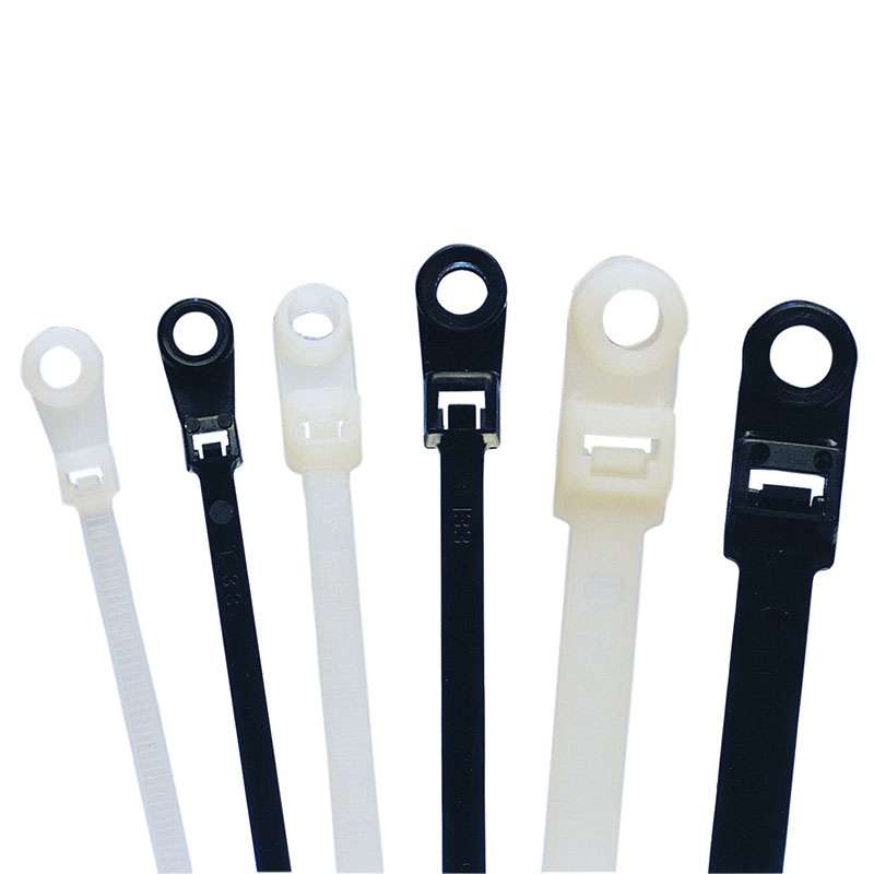 Cable Tie Mounting Head, 6", 30 lb, UV Black, 100/Bag