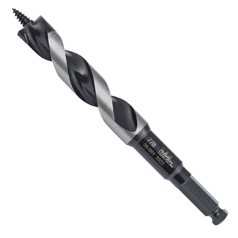 Dual Flute Ship Auger 7-1/2" x 7/8" Coated Fluting Steel Tooth Gray