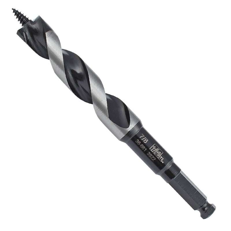 Dual Flute Ship Auger 7-1/2" x 1-1/8" Coated Fluting Steel Tooth Gray