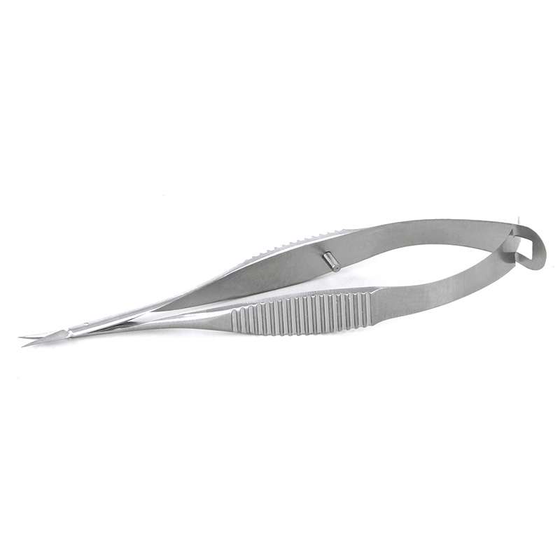 Micro Scissors, Straight, Stainless Steel, 3.35" OAL, Serrated Handles