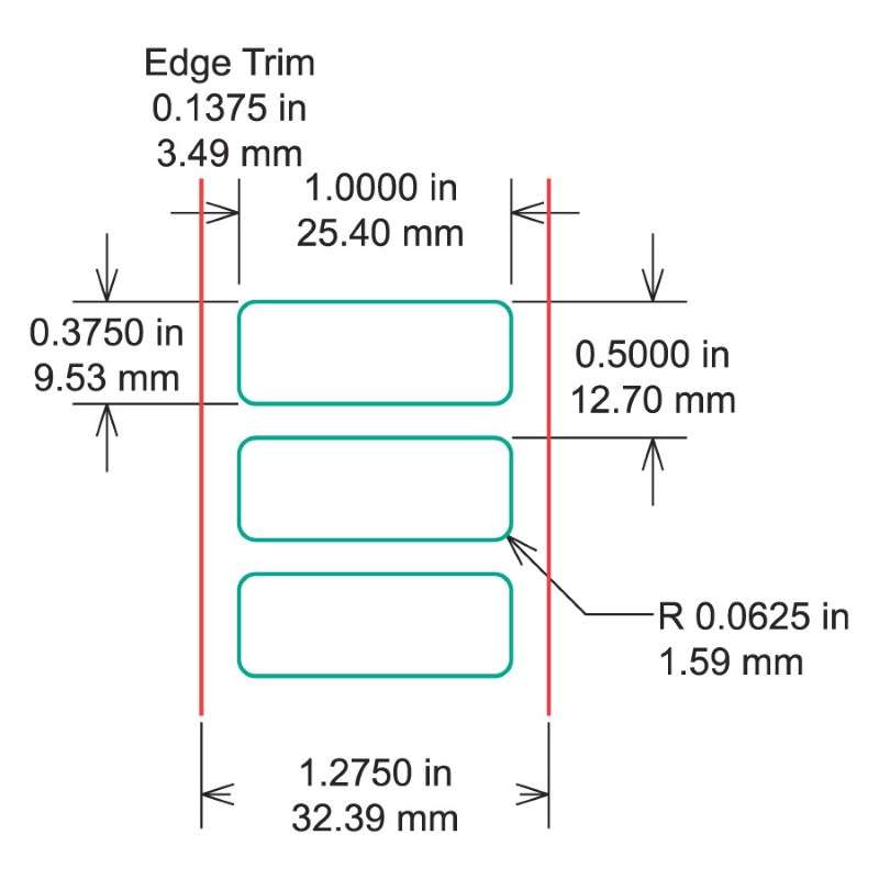 Identco TTL 1000 Series 1.0 x 0.375 10K/RL