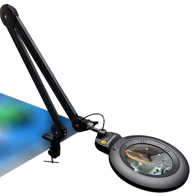 Magnification Lamp, ESD, Black, White LED, 14W, 150mm