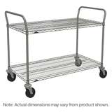 Heavy Duty Utility Cart with 2 Brite Wire Shelves and Casters, 18" x 36" x 39" redirect to product page