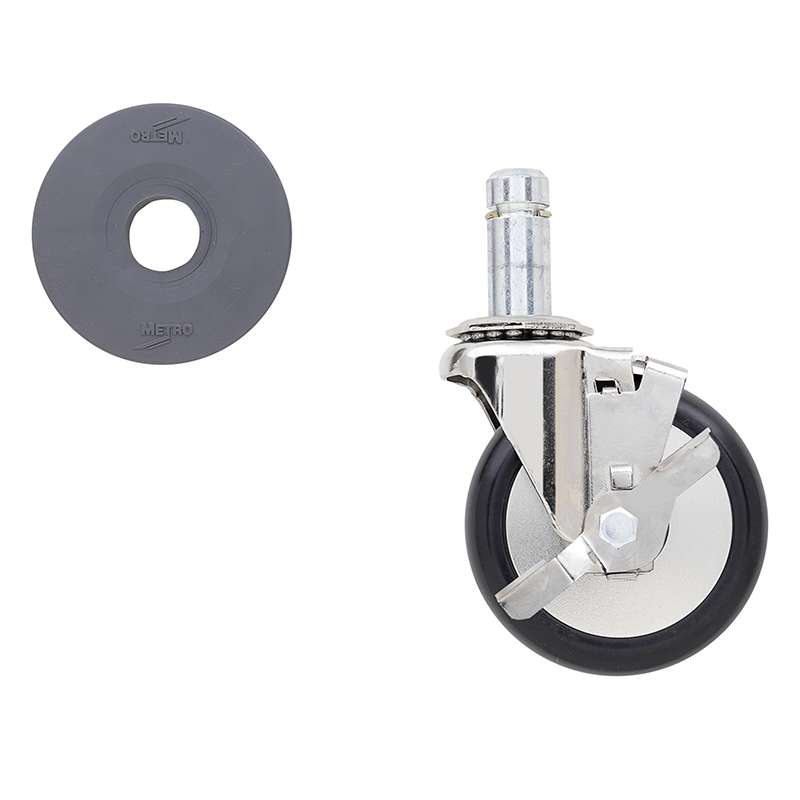 4DL Series Super Erecta 4 " Light Duty Swivel and Brake Stem Caster with Bumper