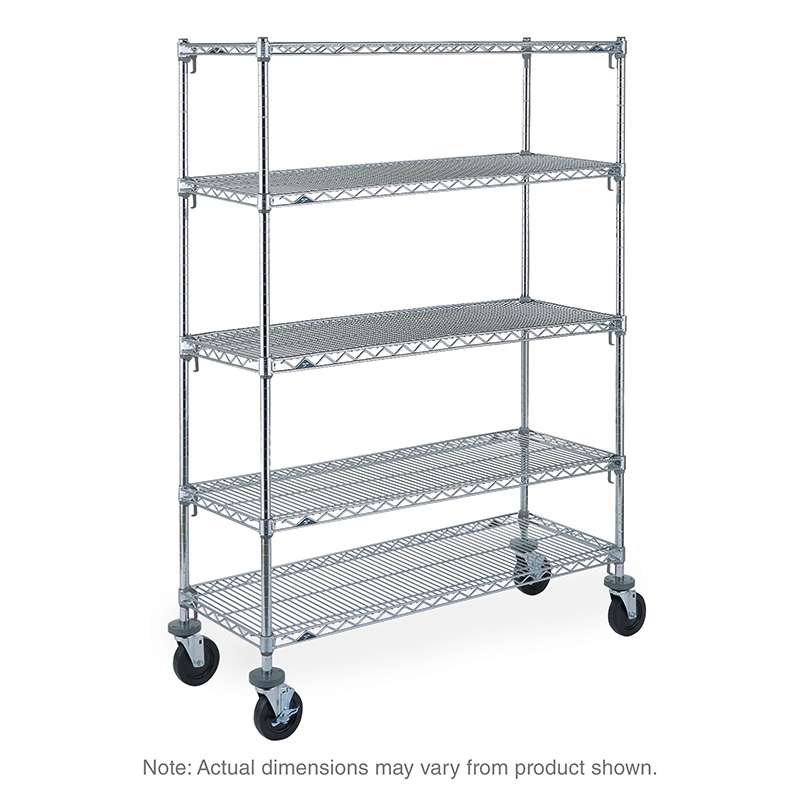 Metro™ 5A366BC 5 Tier Metal Mobile Shelving Unit, 60 in x 18 in