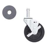 5″ Resilient Rubber Swivel/Brake Stem Caster for Super Erecta Industrial Wire Shelving Racks redirect to product page