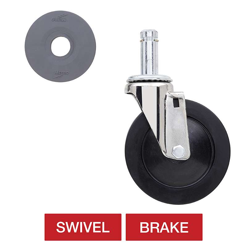 5" Super Erecta Conductive Swivel/Brake Stem Caster