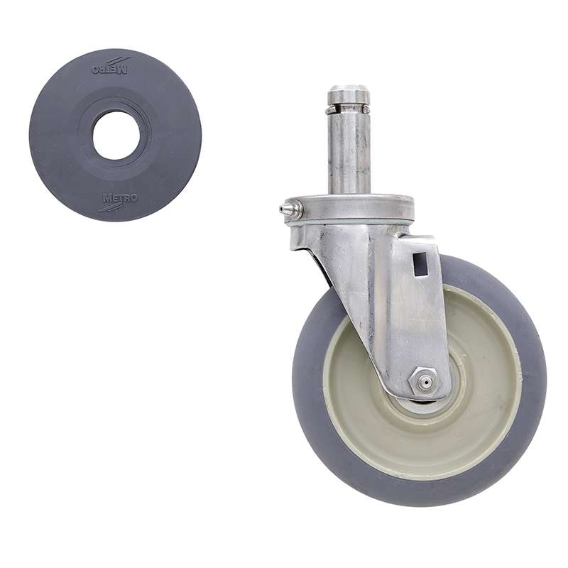 5" High Modulus Donut Cart-Washable Swivel Stem Caster for Super Erecta Industrial Wire Shelving Racks