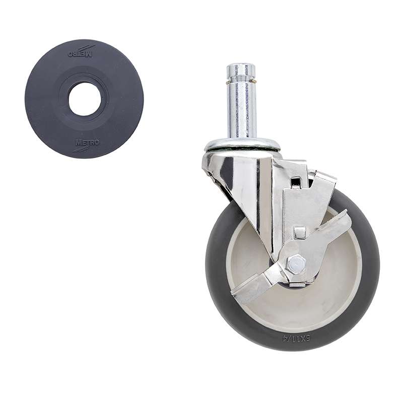 5" Super Erecta Polyurethane Swivel/Brake Stem Caster