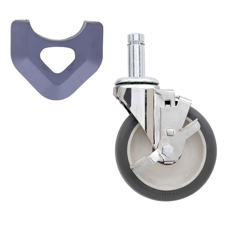 5" MetroMax Polyurethane Swivel/Brake Stem Caster