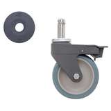 5" Antimicrobial Polyurethane Swivel/Brake Stem Caster for Super Erecta Industrial Wire Shelving Racks redirect to product page