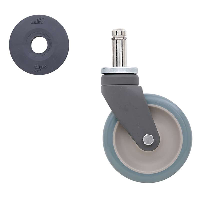 5" Antimicrobial Polyurethane Swivel Stem Caster for Super Erecta Industrial Wire Shelving Racks