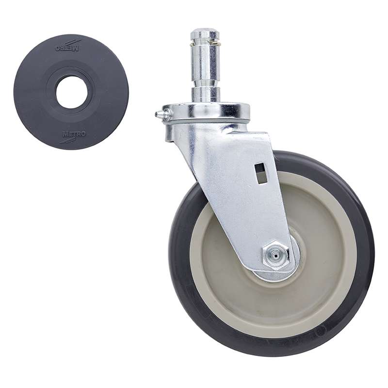 Polyurethane Swivel Stem Caster with Donut Bumper, 6" Diameter