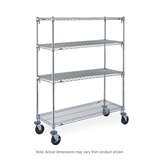 Metro™ A556BC 4 Tier Rubber Caster Mobile Shelving Unit, 48 in x 24 in, Rubber Caster redirect to product page
